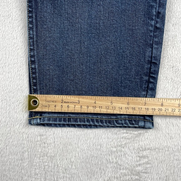 Faherty Jeans Mens 36x34 Blue Straight Leg Organic Cotton Stretch Indigo Dyed - Picture 7 of 9
